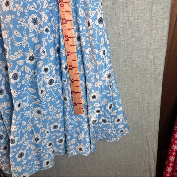 Hell Bunny Blue Floral 50s Retro Swing Dress 4XL Pockets Rockabilly Pinup Swing - Picture 14 of 14